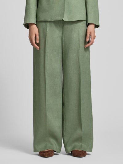 s.Oliver BLACK LABEL Regular Fit Weite Hose aus reinem Leinen Gruen 4