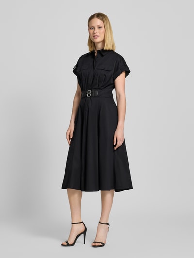 Lauren Ralph Lauren Sukienka midi z kołnierzykiem koszulowym Czarny 1