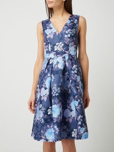 CHI CHI London Cocktailjurk met bloemenmotief  Marineblauw - 4