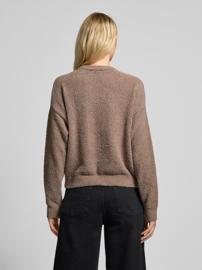 Jake*s Casual Oversized Strickpullover mit gerippten Abschlüssen Taupe 5