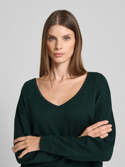 American Vintage Sweter o kroju relaxed fit z dekoltem w serek model ‘Sonoma’ Antracytowy 3