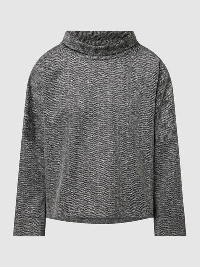 s.Oliver BLACK LABEL Sweatshirt met visgraatmotief  Zwart - 2