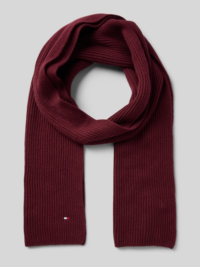 Tommy Hilfiger Sjaal met labelstitching Bordeaux - 1