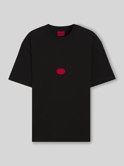 HUGO Relaxed fit T-shirt van katoenjersey, model 'DIVIS' Zwart - 2