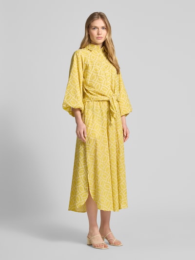 Christian Berg Woman Relaxed fit blouse met 3/4-mouwen Mosterdgeel - 1