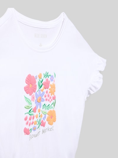 Blue Seven Regular Fit T-Shirt mit Motiv-Print Weiss 2