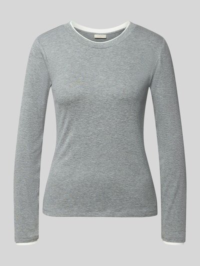 Produktfoto, Longsleeve mit Viskosen-Anteil Modell 'ALVIN' von FREE/QUENT, szara gładka dzianina, krój slim fit, dekolt okrągły, długość tyłu 57 cm w rozmiarze S