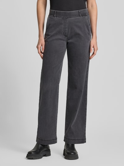 Raphaela By Brax Flared Jeans mit elastischem Bund Modell 'Pam' Anthrazit 4