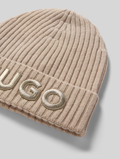 HUGO Mütze aus reiner Wolle Modell 'UNISEX' Beige 2