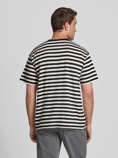 Edwin T-shirt met stitchingdetail, model 'BASIC STRIPE' Zwart - 5