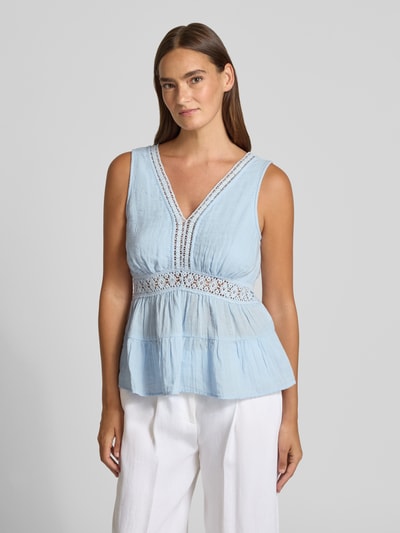 YAS Blousetop met gehaakt kant model 'SANINI' Lichtblauw - 4
