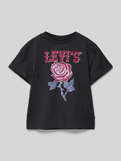 Levi’s® Kids T-shirt z nadrukiem z logo Grafitowy 1