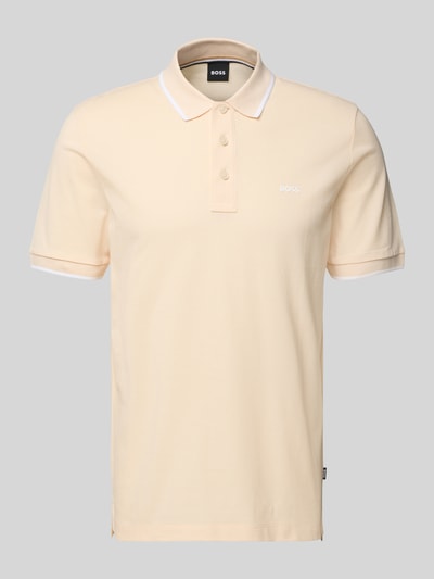 BOSS Regular Fit Poloshirt mit Label-Print Modell 'Parlay' Orange 2