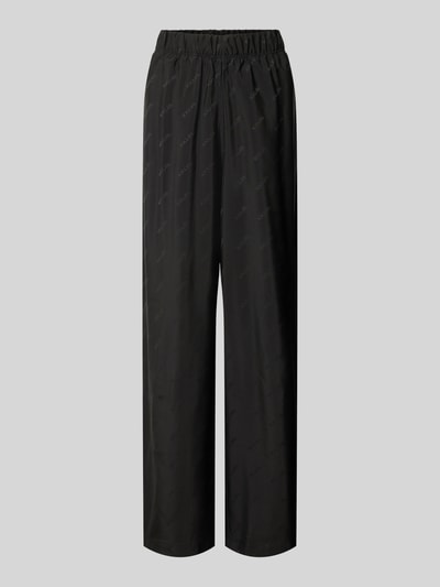 Karo Kauer Straight Leg Hose mit Label-Print Black 1