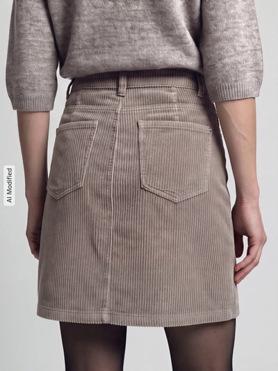 s.Oliver RED LABEL Mini-Rock aus reiner Baumwolle mit Cordstruktur Beige 3