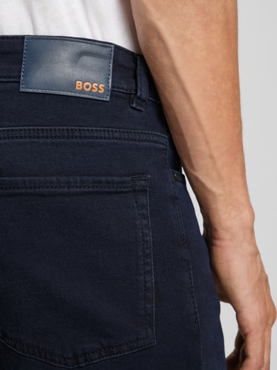 BOSS Orange Regular fit jeans met labelapplicatie, model 'Re.Maine' Oceaanblauw - 3