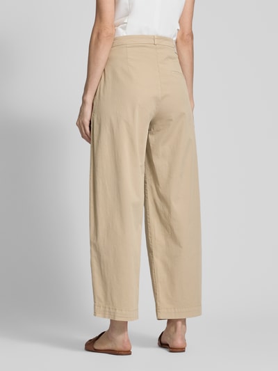 Cambio Wide fit broek met bandplooien, model 'EREN' Zand - 5