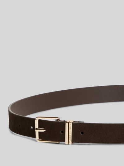 Tommy Hilfiger Riem van echt leer met reliëflogo Donkerbruin - 3