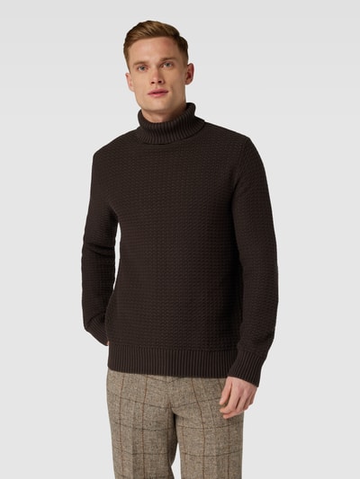 Selected Homme Strickpullover mit Rollkragen Modell 'THIM' Dunkelbraun 4