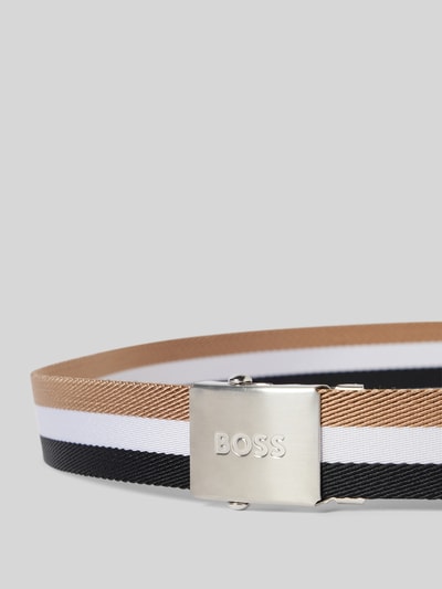 BOSS Riem met labeltypische strepen, model 'Icon' Zwart - 2