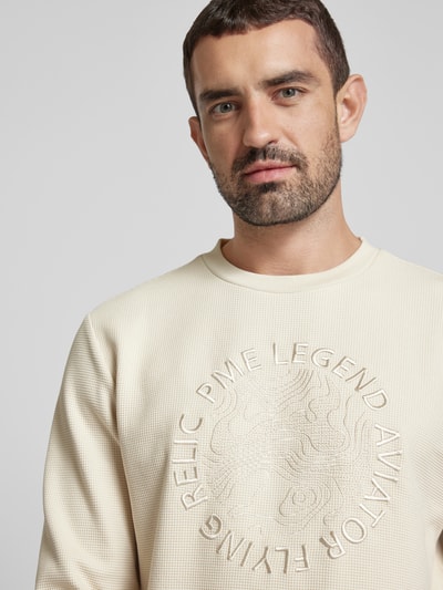 PME Legend Sweatshirt mit Rundhalsausschnitt Offwhite 3