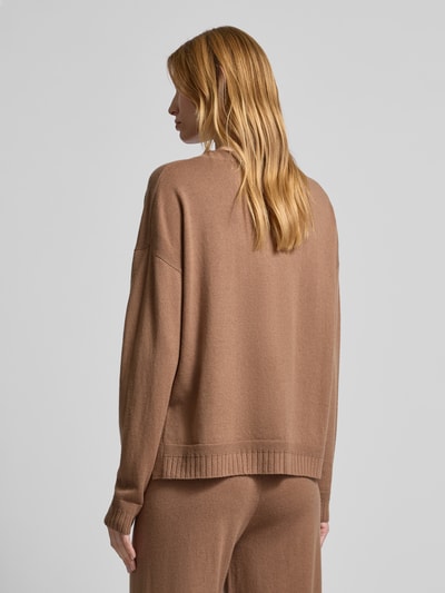 LIU JO SPORT Oversized Strickpullover mit gerippten Abschlüssen Cognac 5