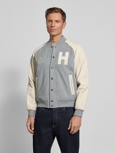 Tommy Hilfiger Relaxed Fit Bomberjacke aus Baumwoll-Mix Hellgrau 4