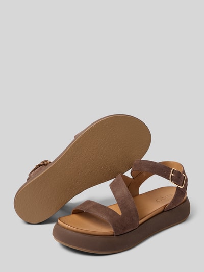 Productfoto, Sandalette aus Leder van INUOVO voor dames, gecoat leer, afgeronde punt, doornsluiting, gladde zool, hakhoogte maat 40: 3 cm
