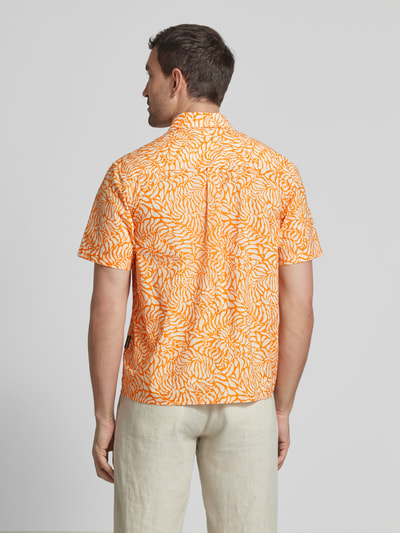 Napapijri Koszula casualowa o kroju slim fit z wyhaftowanym logo Pomarańczowy 5