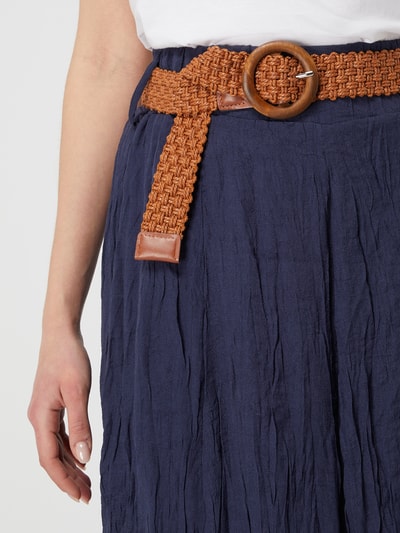 Apricot Midirok met riem  Marineblauw - 3