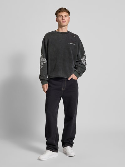 Don´t Waste Culture Sweatshirt in used-look, model 'Urwen' Antraciet - 1
