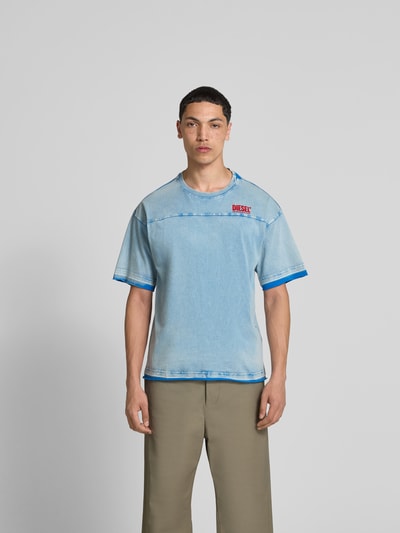 Diesel Relaxed Fit T-Shirt in Denim-Optik Jeansblau 4