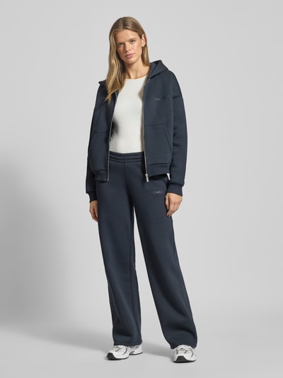 Review Oversized Sweatjacke mit Kapuze Dunkelblau 1