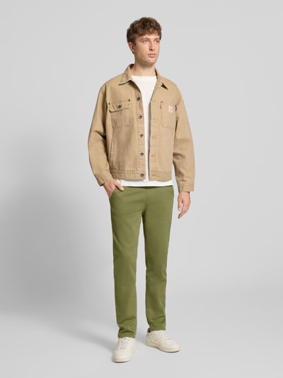 Blend Spodnie materiałowe o kroju slim fit z wpuszczanymi kieszeniami Model 'Thunder' Oliwkowy 1