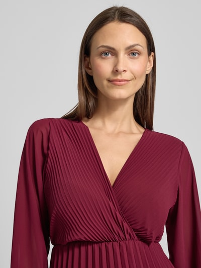 ZABAIONE Knielanges Kleid mit Plisseefalten Modell 'Im44sa' Bordeaux 3