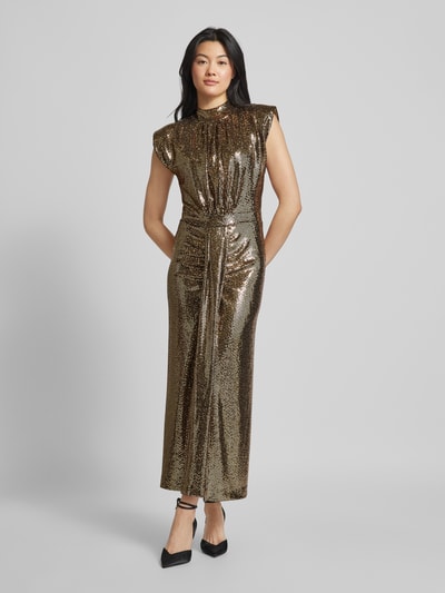 Essentiel Maxikleid mit Paillettenbesatz Gold 4