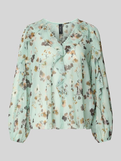Marc Cain Blouse in all-over look met volants Mintgroen - 1