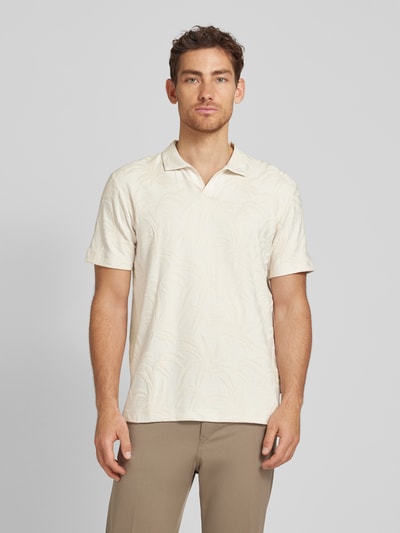 Tom Tailor Poloshirt mit Jacquard-Muster Offwhite 4