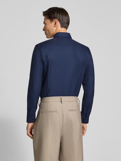 Jake*s Slim Fit Businesshemd aus reiner Baumwolle Marine 5