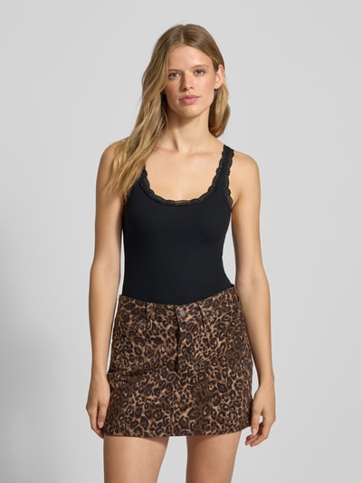 Only Slim fit top van katoenmix, model 'SARAH SHARAI' Zwart - 4