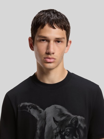 HUGO Regular Fit T-Shirt aus reiner Baumwolle Modell 'Daffilo'  Black 3