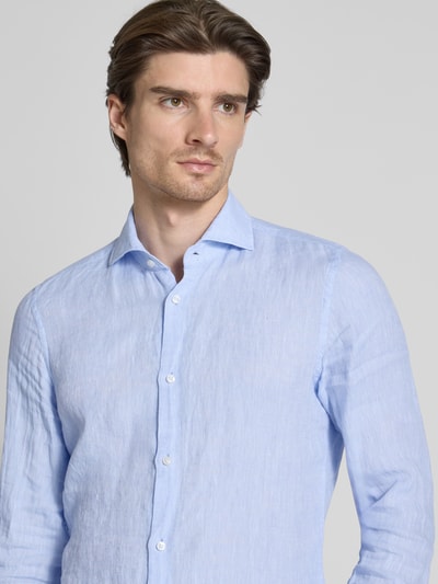 JOOP! Collection Slim Fit Leinenhemd mit Haifischkragen Hellblau 3