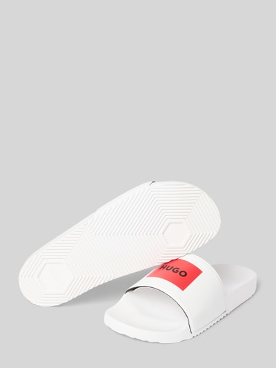 HUGO Slippers met labelpatch, model 'Timein' Wit - 4