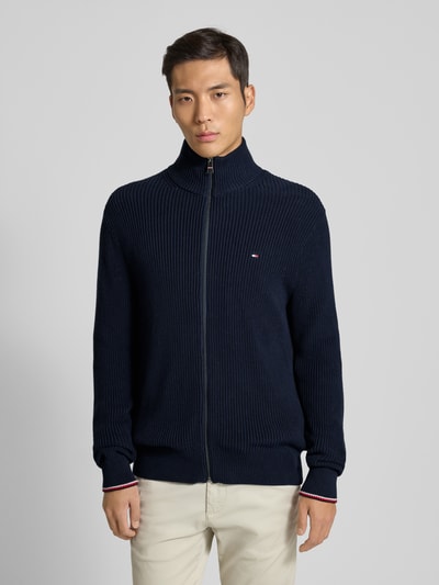 Tommy Hilfiger Regular fit gebreid jack van puur katoen Marineblauw - 4