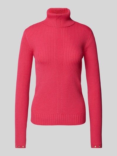 Patrizia Pepe Wollen pullover met ajourpatroon Felroze - 2