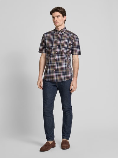 Fynch-Hatton Vrijetijdsoverhemd met knoopsluiting Marineblauw - 1