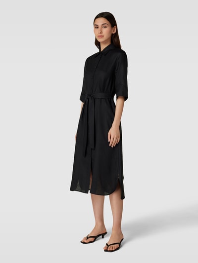 MaxMara Leisure Hemdblusenkleid mit Taillenband Modell 'PRUGNA' Black 1