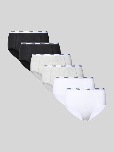 PUMA Slip mit Label-Detail im 6er-Pack Weiss 1