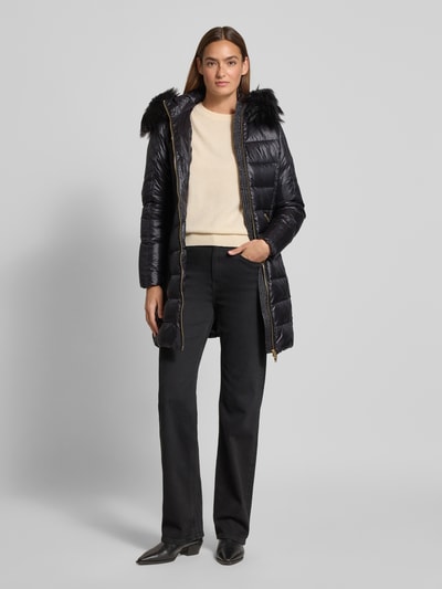 ROCKANDBLUE Slim fit lange donsjas met tweewegritssluiting model 'Ciara' Zwart - 1