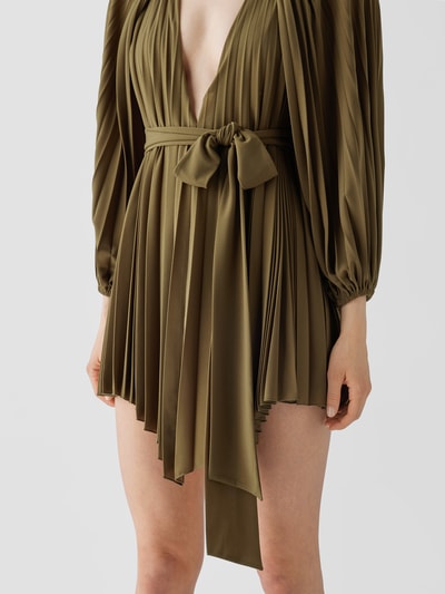 Alexandre Vauthier Minikleid mit Plisseefalten Khaki 3